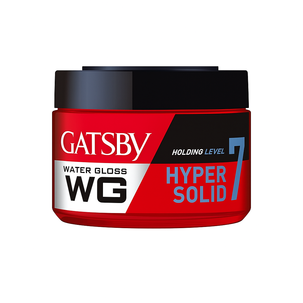 Water Gloss Hair Gel Hyper Solid – Strong Hold Styling Gel for Men – Halal, Long Lasting Shine, Non-Sticky"