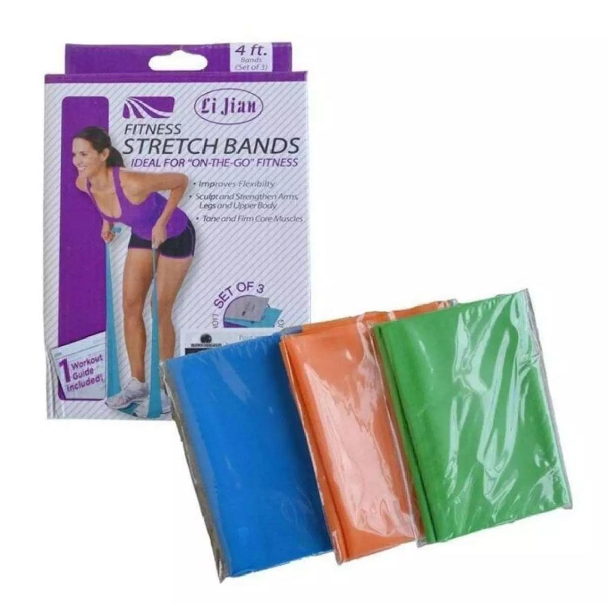 Resistance Band Set,3 Pack Latex Exercise Bands with 3 Levels, Skin-Friendly Elastic Workout Bands for Core Exercise, Physical Therapy, Yoga, Pilate (3)