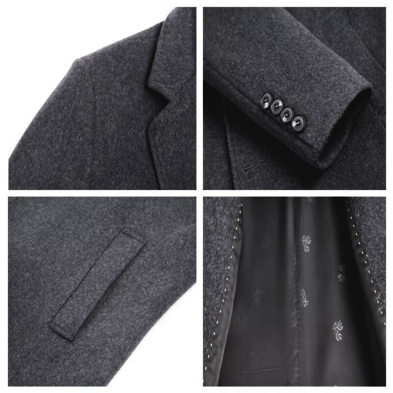 Woolen Peacoat for Men and Women - Single-Breasted Winter Trench Coat