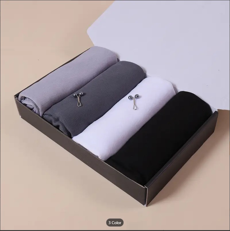 6pc Set Premium Chiffon Hijab Scarves Solid Color Islamic Wrap Shawl Plain Lightweight Modest Wear