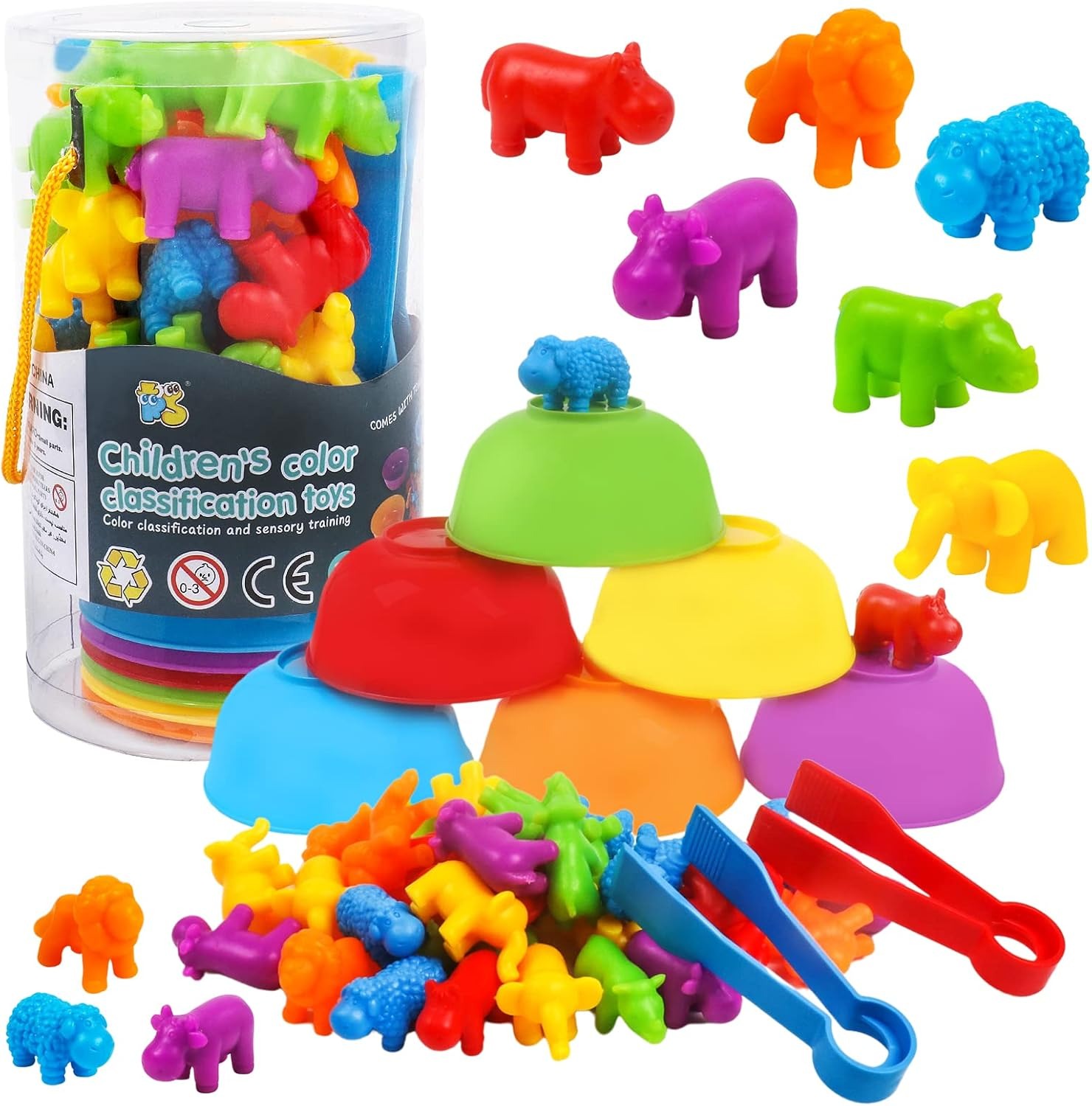 Color Classification Sorting Toys for Toddlers, Counting Animals Matching Games Montessori Educational Preschol Toddler Learning Activities Sensory Traning Toys