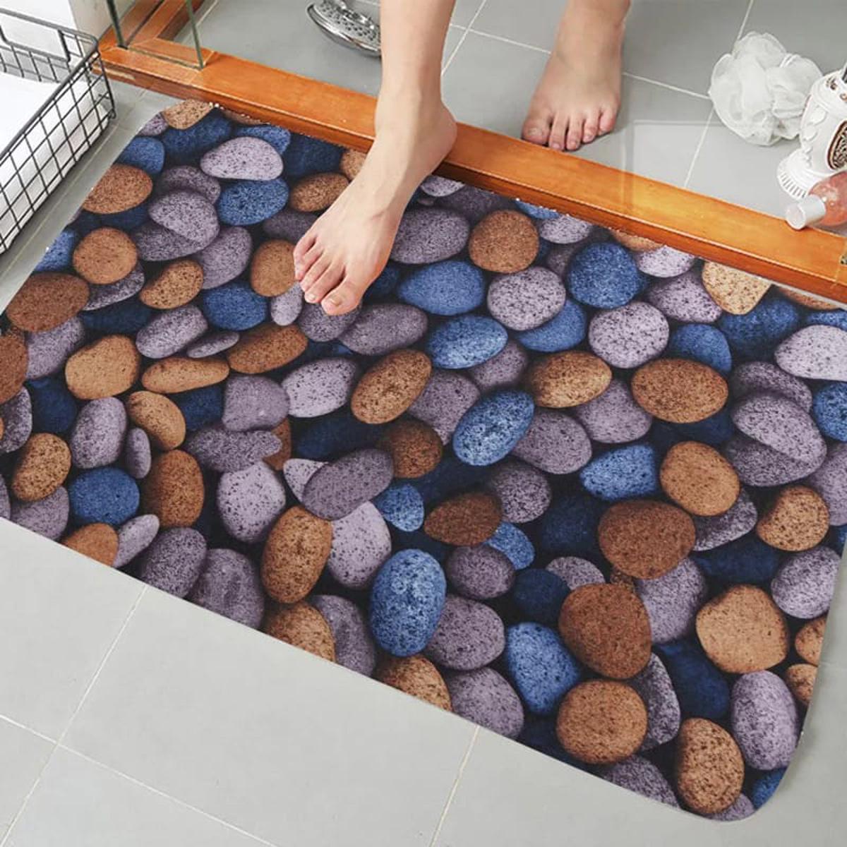 Large Multicolor Rock Printed Door Mat 18x28 Inches