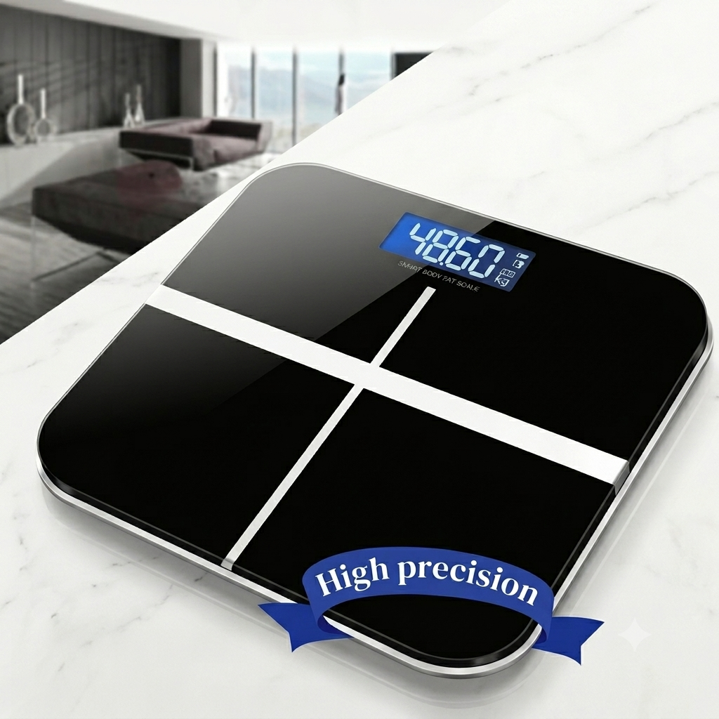 Tempered Glass Electronic Digital Body Weight Scale, Bathroom Scale 180 KG with LCD Display Weight Machine