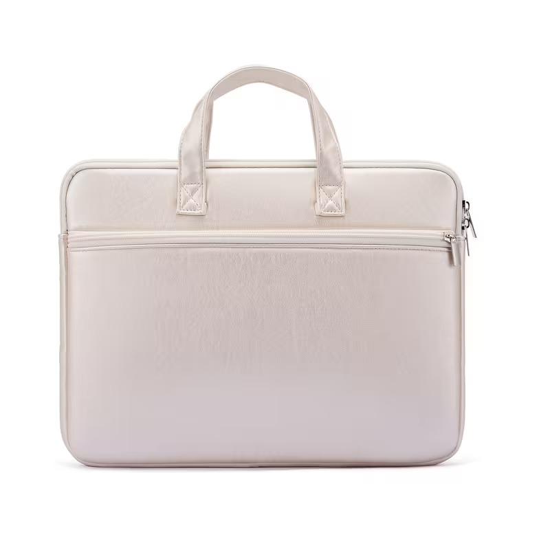 Portable Solid Color Laptop Bag – Slim Minimalist Business Case with Zipper Closure & Shoulder Strap for Office & Travel