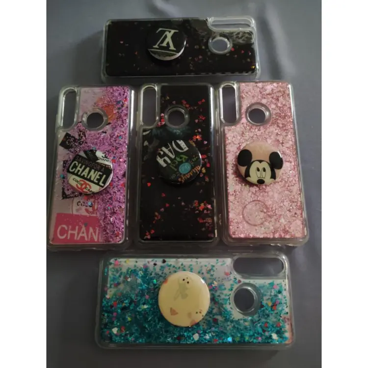 For Huawei Nova 7i Back Cover Water Glitter Shiny Soft Silicon