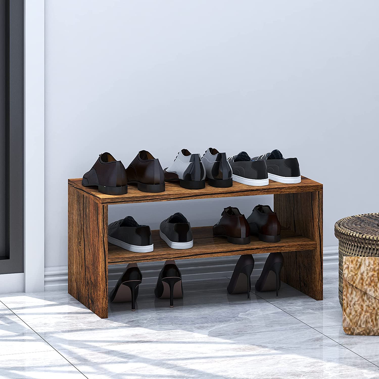 Middle eastern Chappal Rack, Shoe organizer, heels rack, Purse organizer, bag holder New multipurpose wooden Shoe Rack, stackable organizer, Black, white and Brown