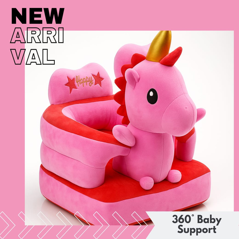 New Plush Animal-Themed Baby Sofa Booster Seat - Soft Comfort for 6-12 Months