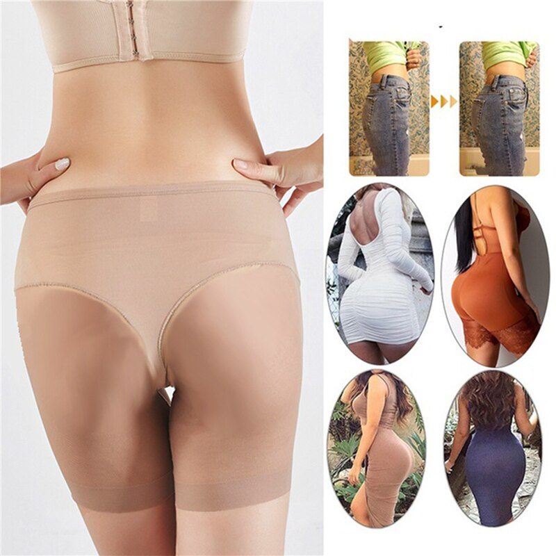 Women Low Waist Underwear Sponge Pads Body Shapers Hips Up Belly
