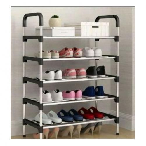Home Comfort 5 Layer Stainless Steel Layer Shoe Rack Easy-to-Assemble ...