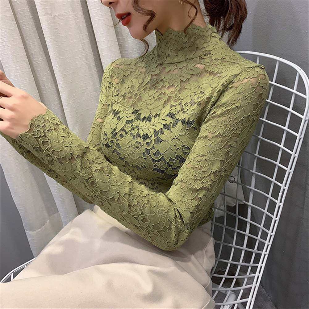 Gold lace shop top long sleeve