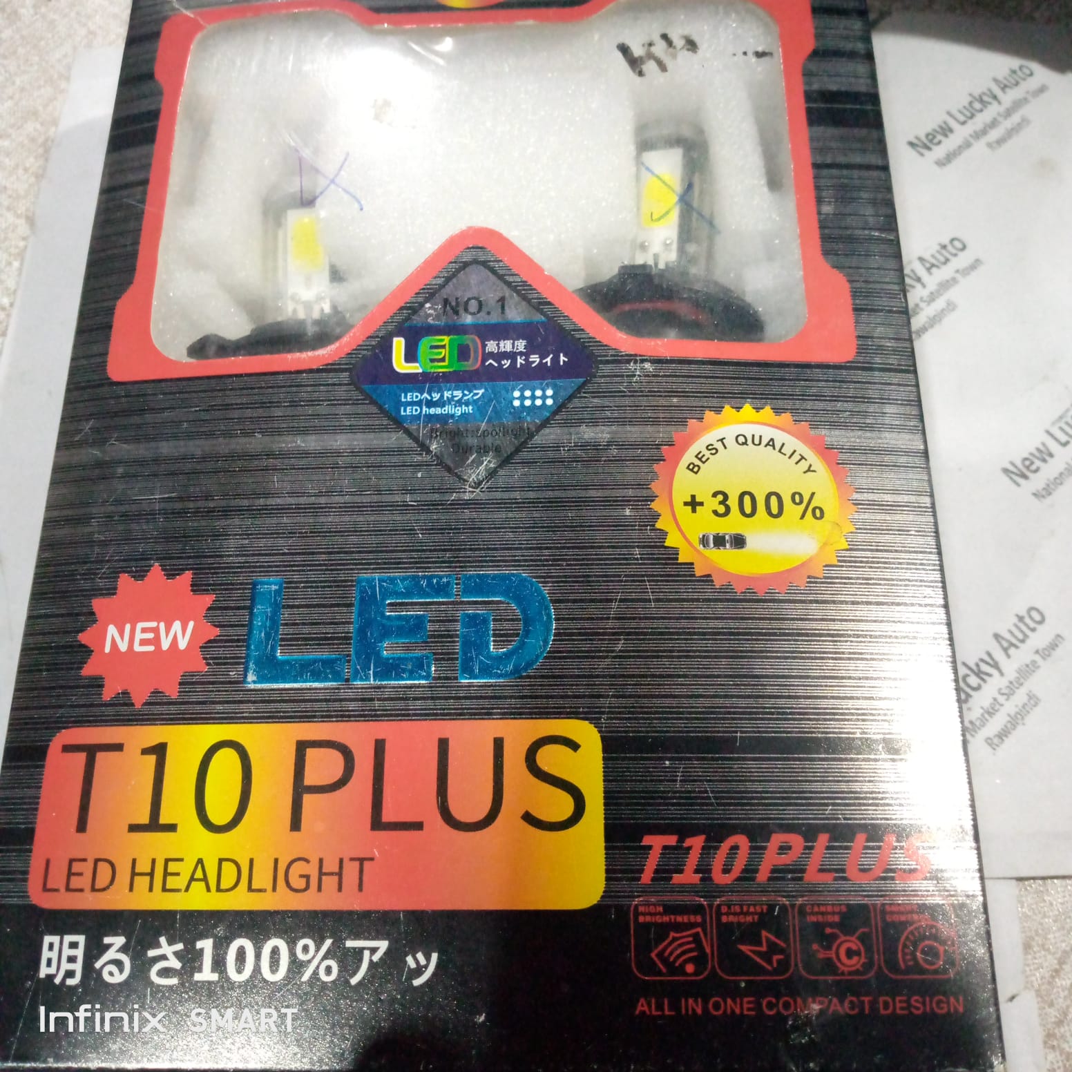 T10 Plus Led Headlight Bulbs, Sided Chip h11,2 pcs