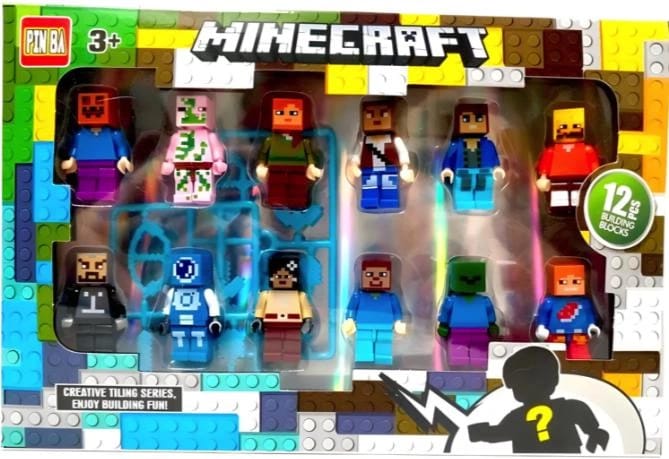 SET OF 12 Minecraft Figures- Minecraft Overworld Action Figure Set