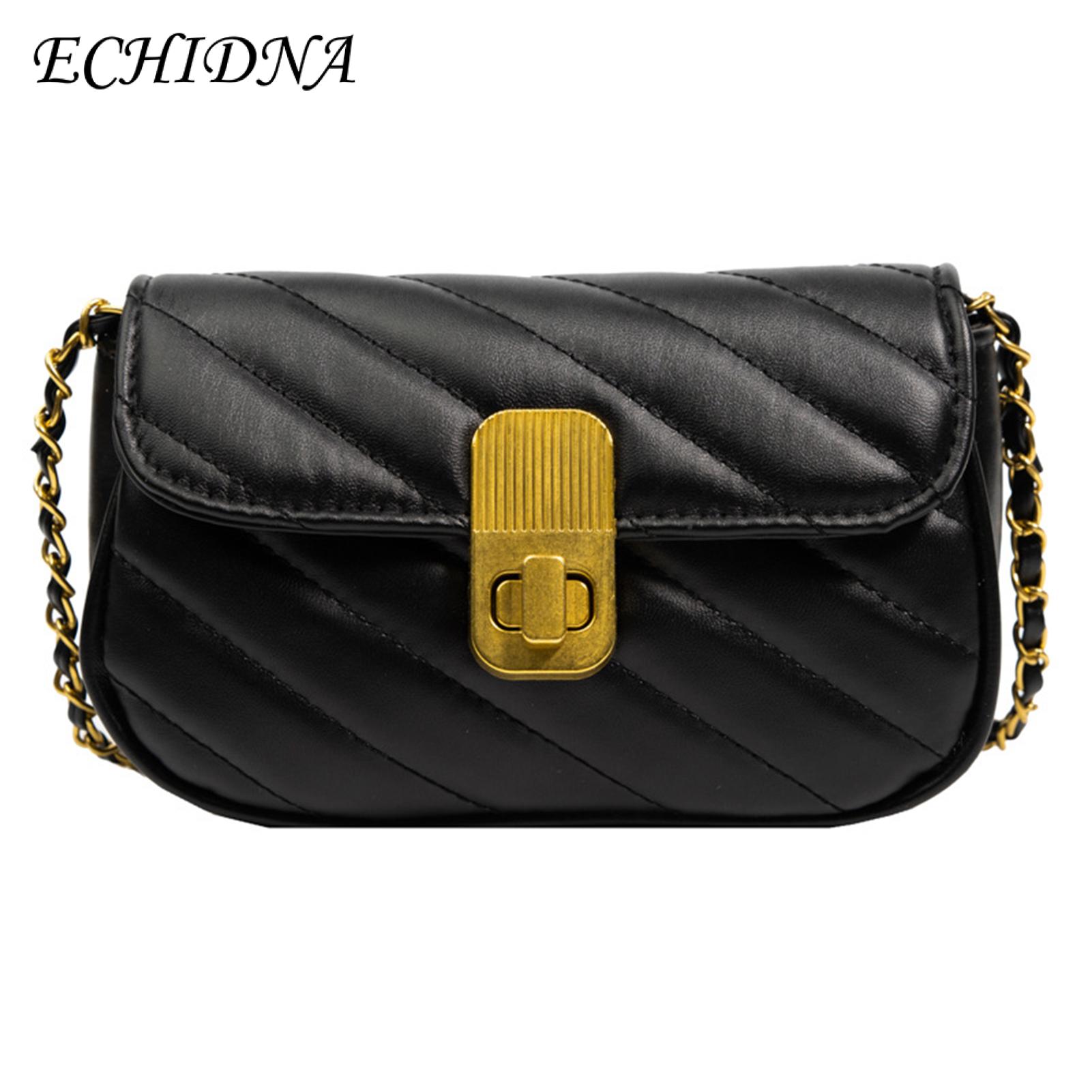 ECHIDNA Small Square Bag Adjustable Trendy Plaid Women Shoulder Bag