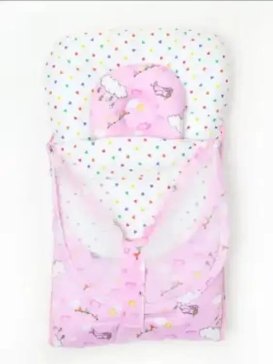 GP 2Pcs Newborn Baby Sleeping Bag With Mosquito Net [RANDOM COLOUR