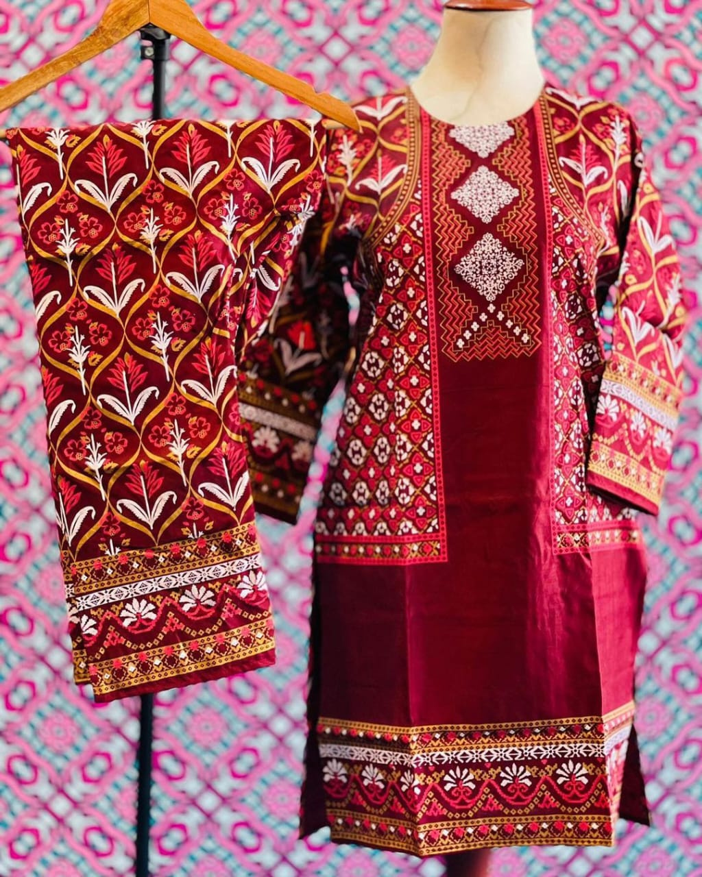 Stylish Era Stitched 3D Printed jacket style 2pc Dress for Women