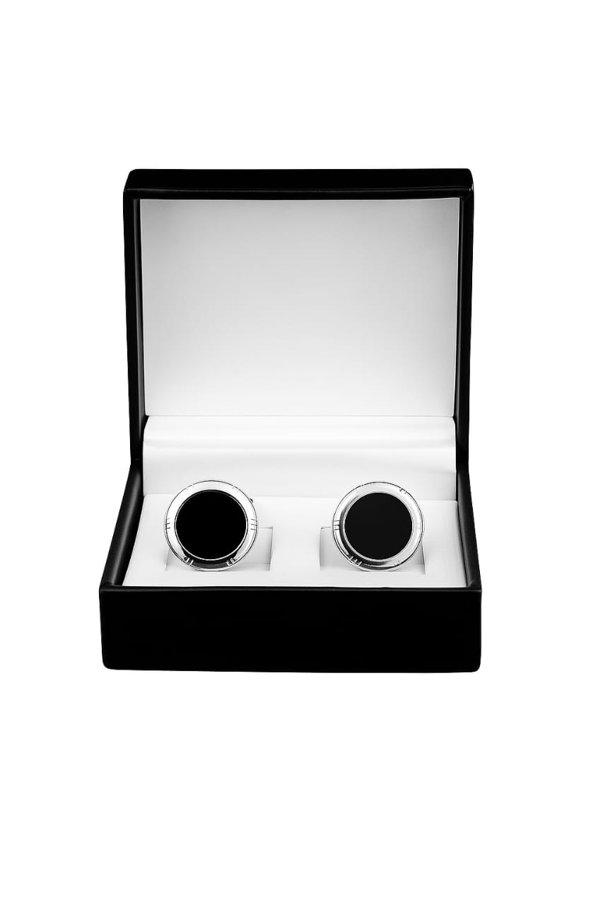 Cufflinks for Men | Plain Black Round Cufflinks