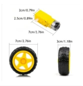 2PCS Double Shaft TT DC Gear Motor 5V 180RPM | Yellow Robot Motor For DIY Robotics Projects