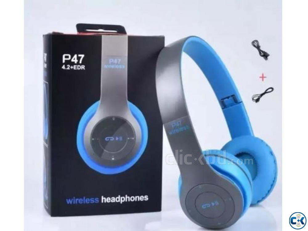 P47 White Wireless Bluetooth Headphones 