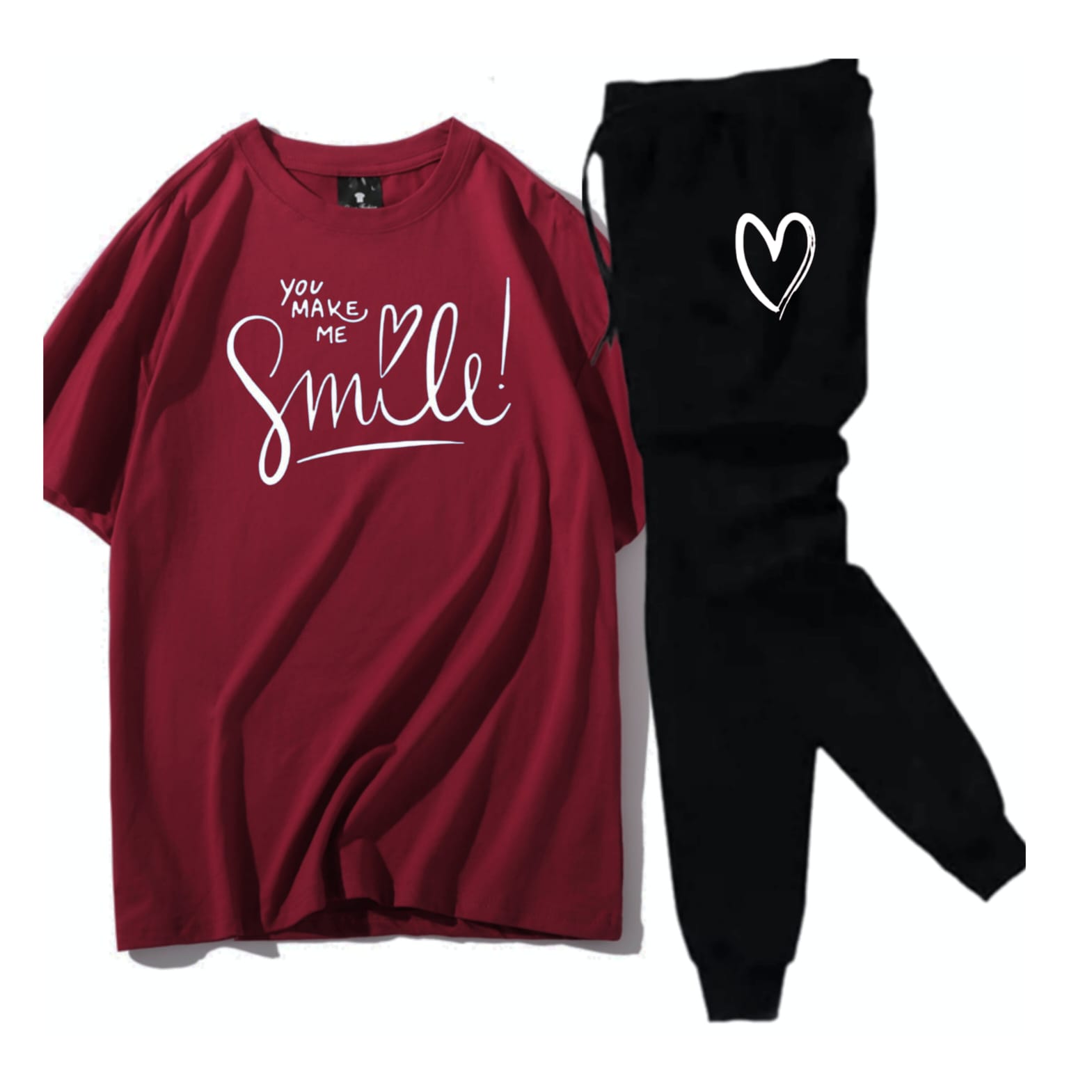 Maroon Trendy Printed Tracksuit For Girls & Womens