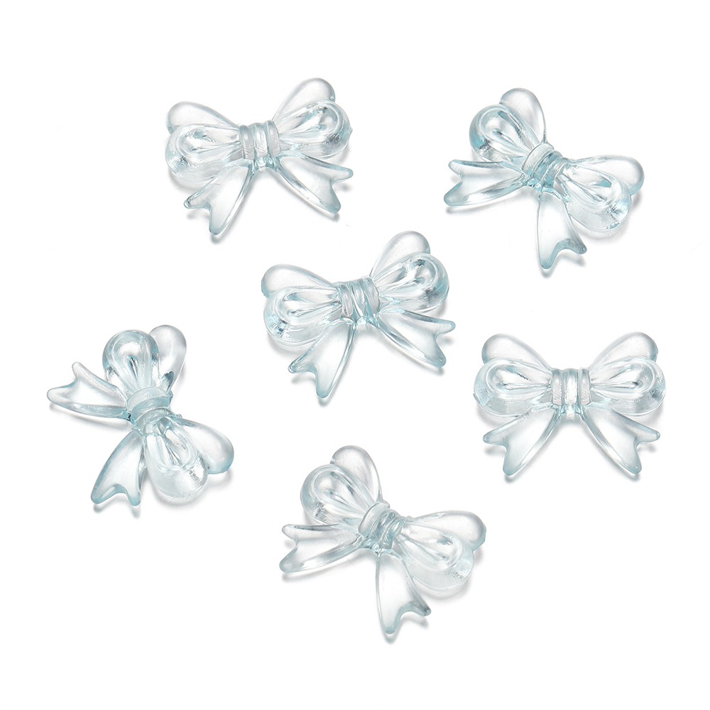 50/20pcs Acrylic Transparent Bow Beads 15×18mm | Cute Bow Charm for DIY Jewelry Making
