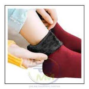 Women Winter Woolen Thermal Socks - Thick, Soft, Adjustable Size M-XL
