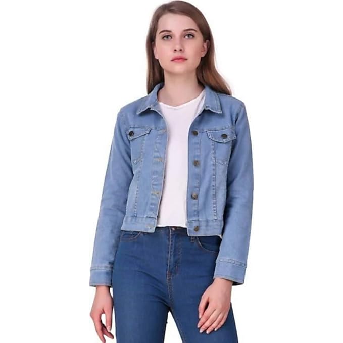Dark Blue Light Blue black Winter Stylish denim Jeans jacket For women