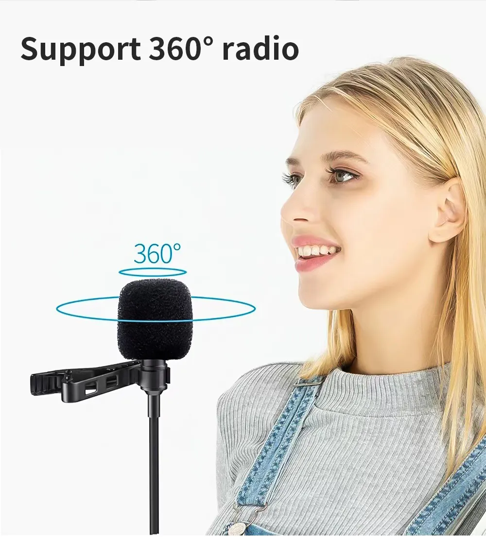 Jmary MC-R1 3.5mm Lavalier Collar Microphone 2M Wire Length with Metal Clip 16 3e9894cc77d094d476f604c02ea9c71d