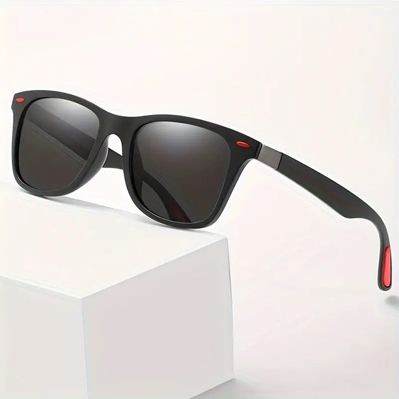 Retro Square Polarized Glasses, Anti-Reflective Plastic Lens, Durable Plastic Frame & Hinge, Unisex Fashion Eyewear for Outdoor Activities, Designer Fashion, Photography, Gifts