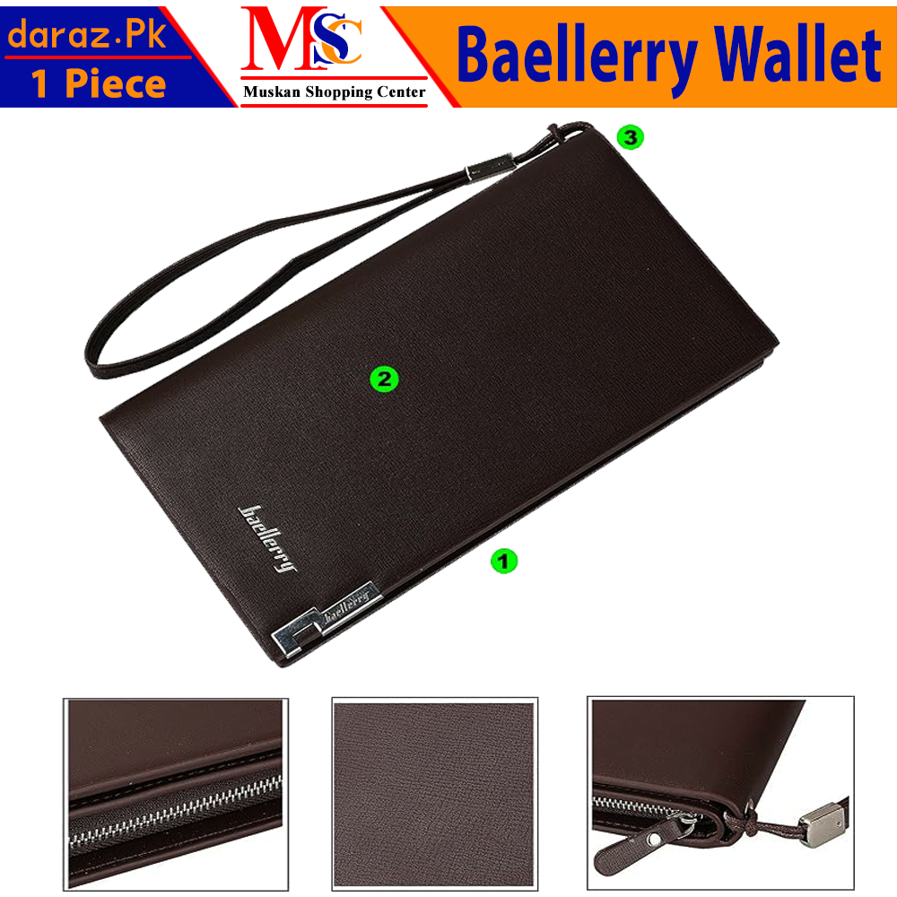 Baellerry Long Wallet Faux Leather with Zipper Large Capacity Wallets for Women in Random Color