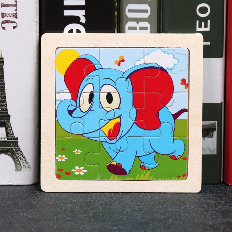 Montessori Wooden Picture Puzzles for Kids — 12 Colourful Animal Boards, 9-Piece Each for Hand-Eye & Problem Solving