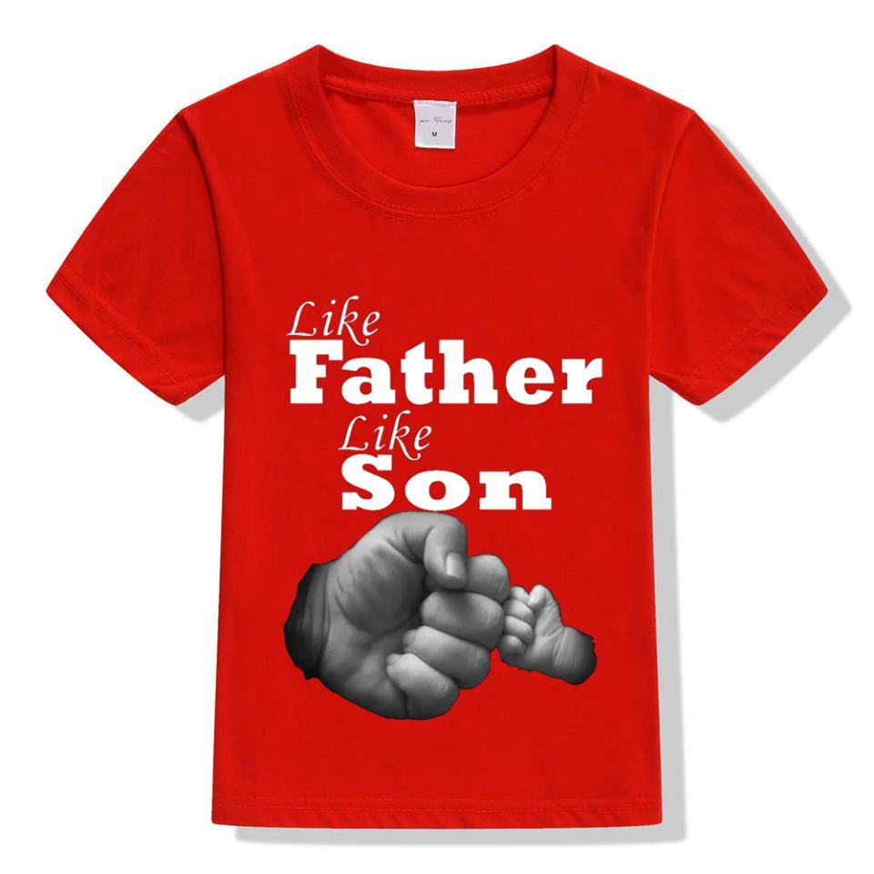 Bindas Collection Red Like Father Like Son Digital Printed Tshirt For Boys
