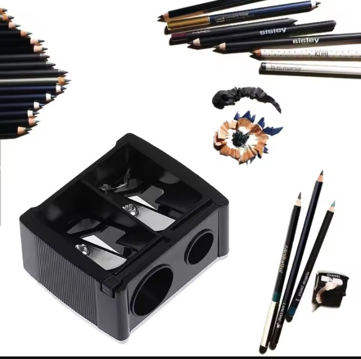 Makeup Sharpener, Double Makeup Sharpener, 2 Holes Dual Sharpener Eye Makeup Pencil Sharpener, Portable Dual Sharpener Cosmetic Sharpener, Lip Liner Eyeliner Pen Tool