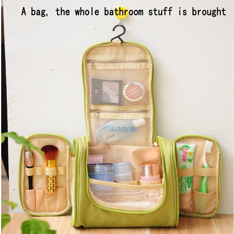 Travel Portable Cosmetic Bag 6 Color Hang Hook Folding Wash Make-Up Organizer Neceser Makeup Pouch For Women Beauty Toilet Bag