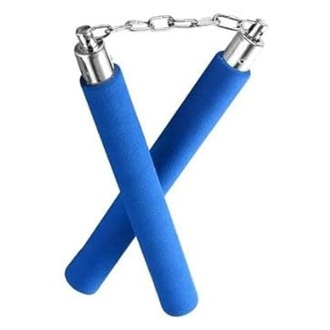 Martial Arts Sticck Portable Padded Sponge Practice for Kids Adults and Beginners (Blue)