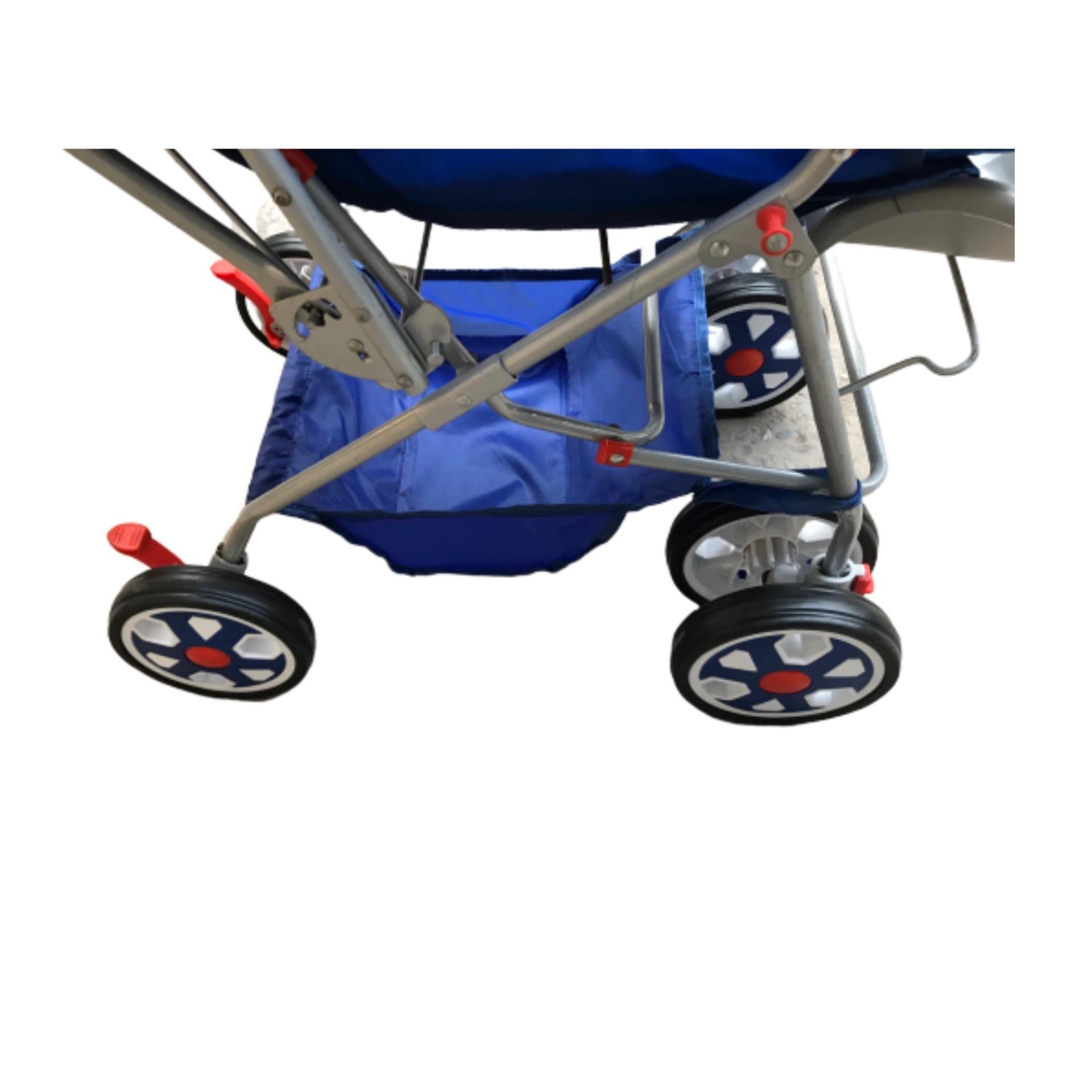 Alloy Foldable Baby Stroller Pram For Newborn  Blue/Red color with  6 Big Tyres