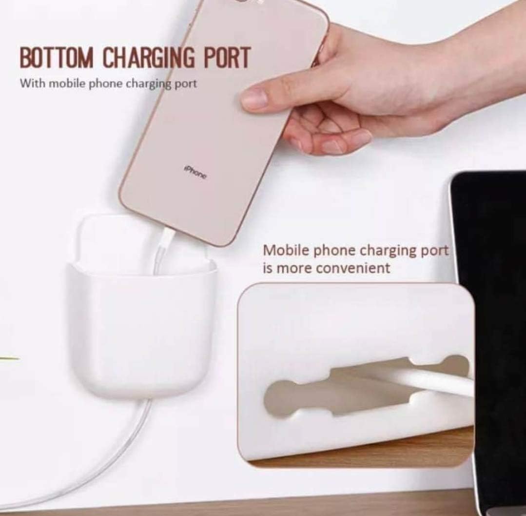 Wall Mounted Stand for Mobile || Remote || Many Other Things || With Double Tape - Mobile Phone Holder Multifunction Wall Mounted Storage Box Charger Hook Cable Charging Dock
