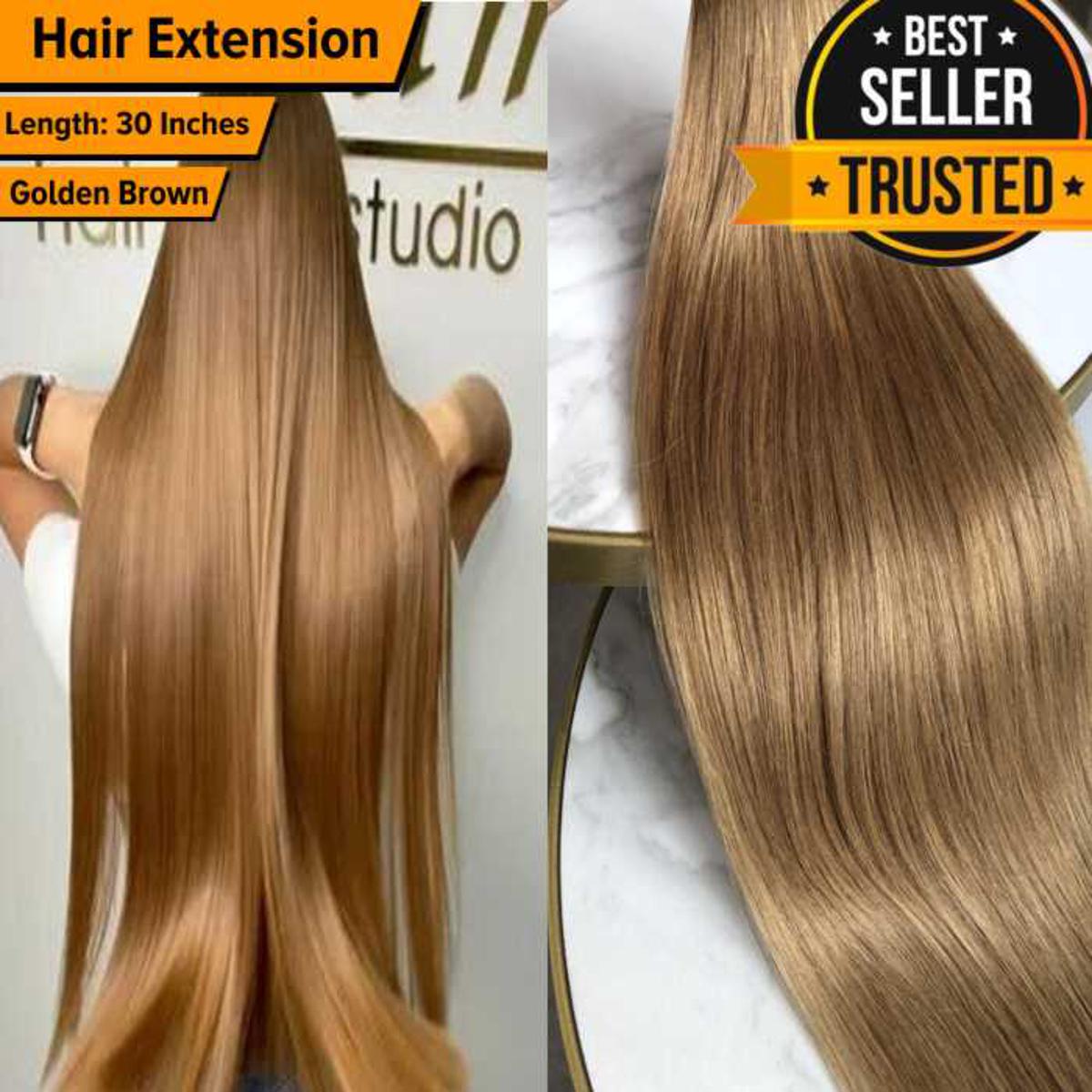 Hair Extensions for Girls Reddish Brown (Straight) 5 CLips In