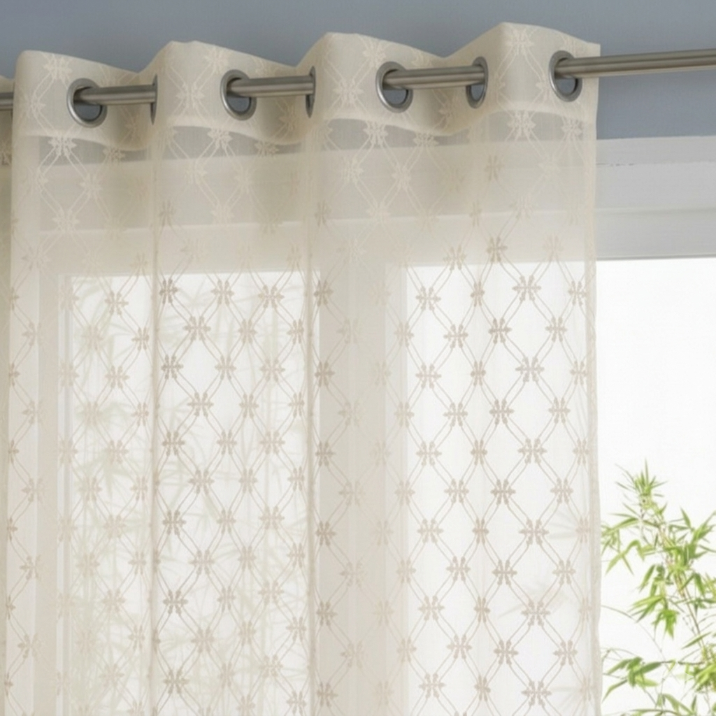 Net Curtains for Windows and Doors - White Sheer Net Curtain Panel for Living Room Bed Room Decor