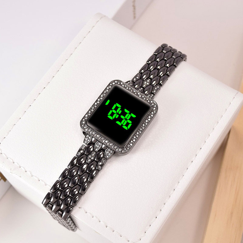 Fopul Mall Ladies Luxury Diamond Watch Steel Band Diamond Touch Screen