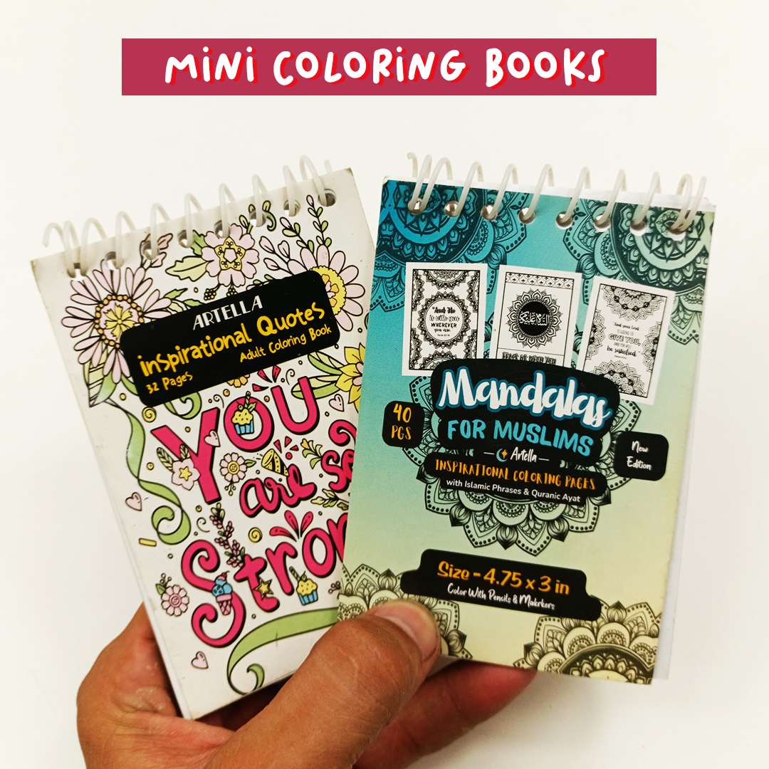 Mini Mandala Coloring Book Pack of 2 - Islamic and Inspiration Qoute ...