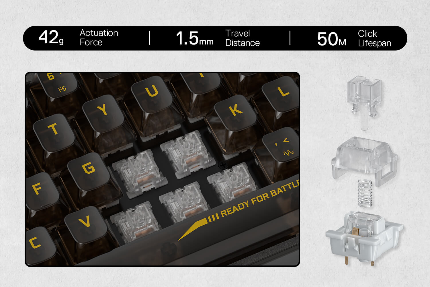 Redragon K617 RGB Full-Transparent Mechanical Gaming Keyboard White Wired 60% Custom Linear Switch 15 3f1a9551e9c6108178005e1090536250