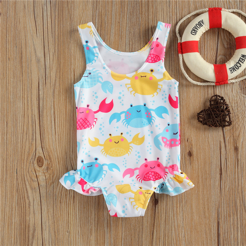 Arrival Baby Girl Color Patchwork Sleeveless Swimwear With Hats