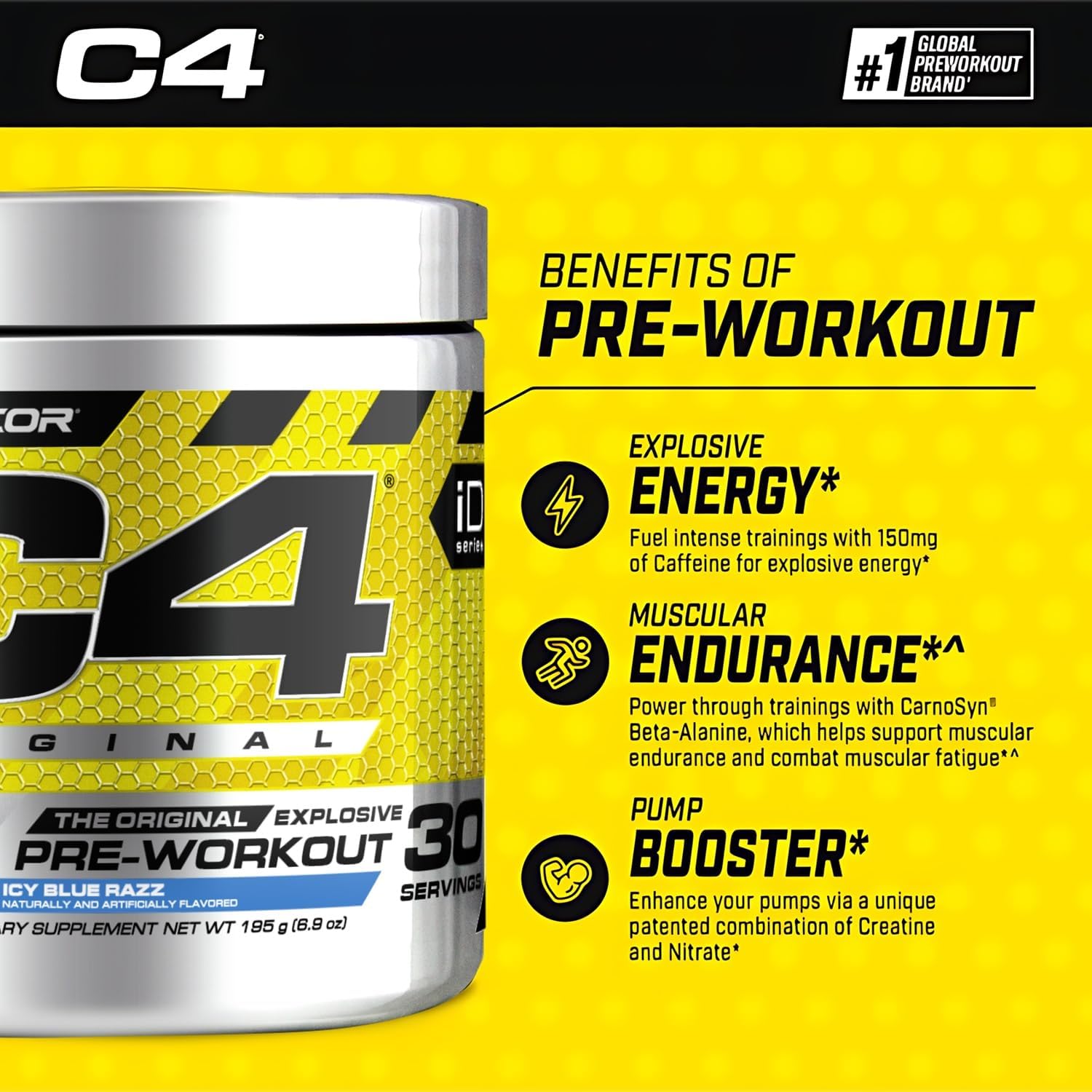 C4 Original Pre Workout Powder Energy Berry Boomb