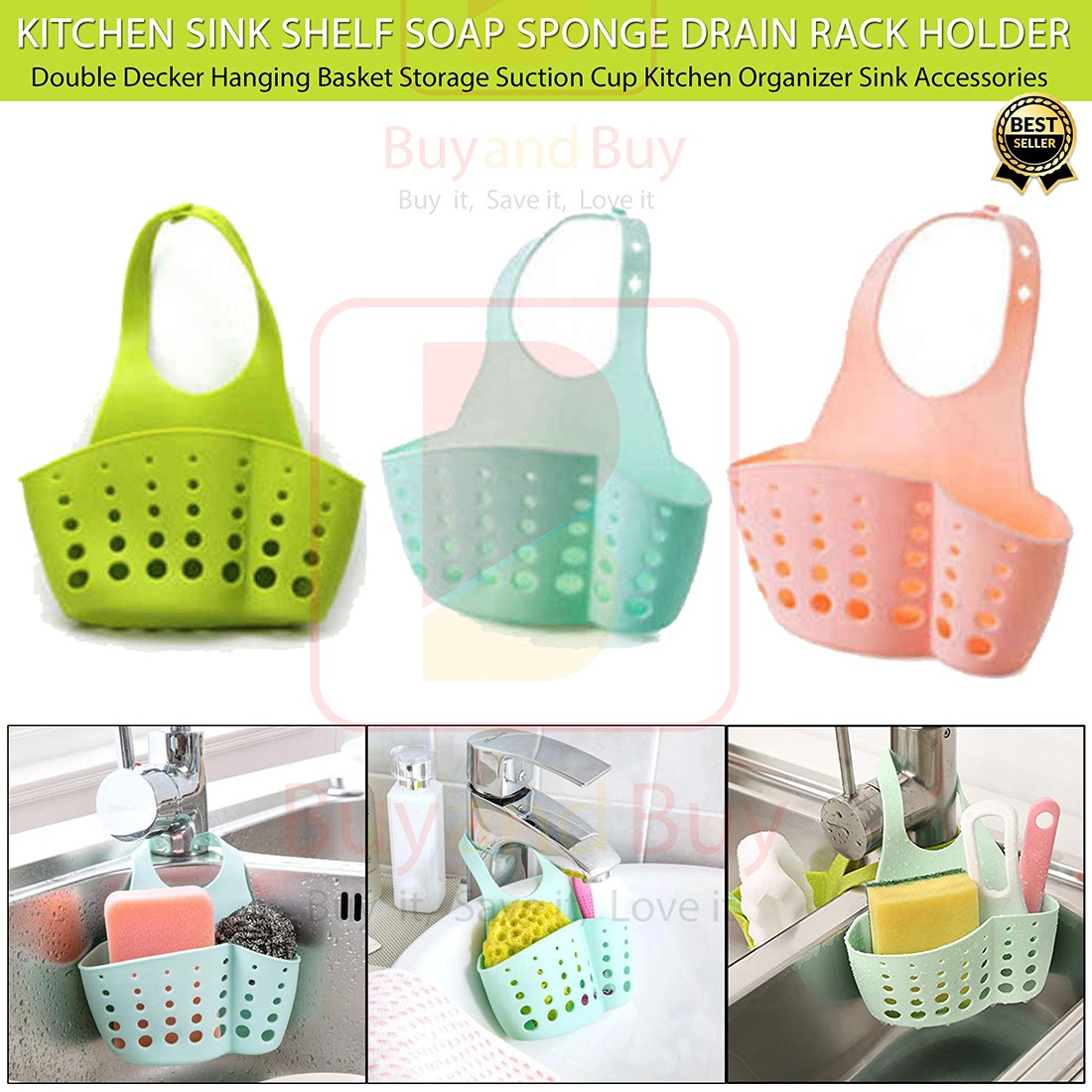 Rack Faucet Storage Sink Holder Sponge Kitchen Soap Organizer Shelf1