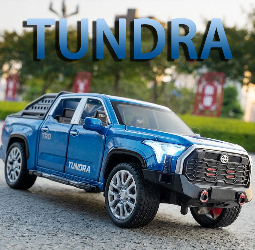 1:32 Toyota Tundra Alloy Diecast Car Model High Simulation Metal Toy Vehicle Pull Back Sound And Light Simulation Cars Toys For Kid Boys Gift