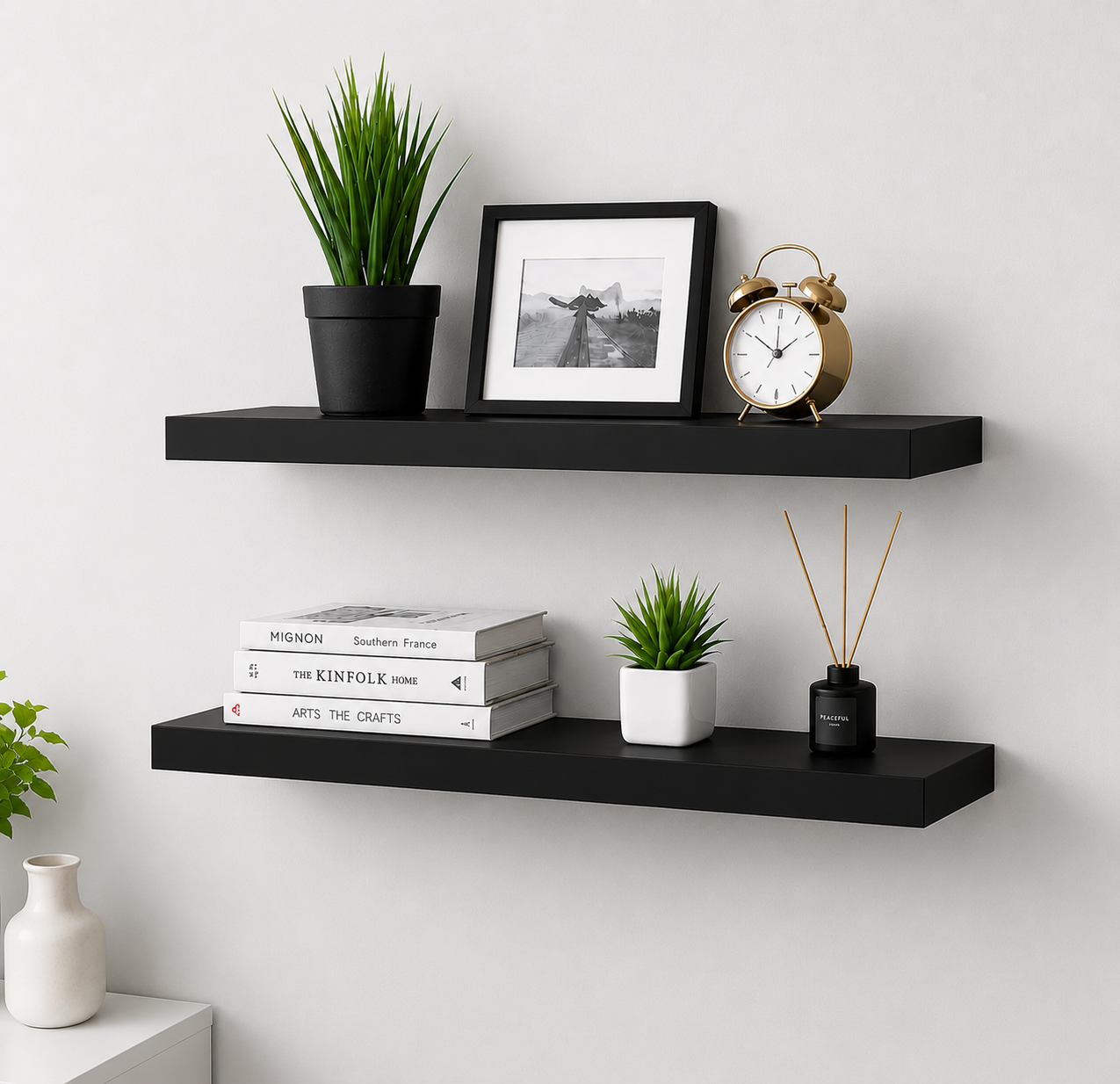 3 Pcs Wall Mounted Floating Shelves – Modern Wooden Wall Rack Set – Decorative Storage Shelf for Living Room, Bedroom & Office – Heavy Duty Wall Decor