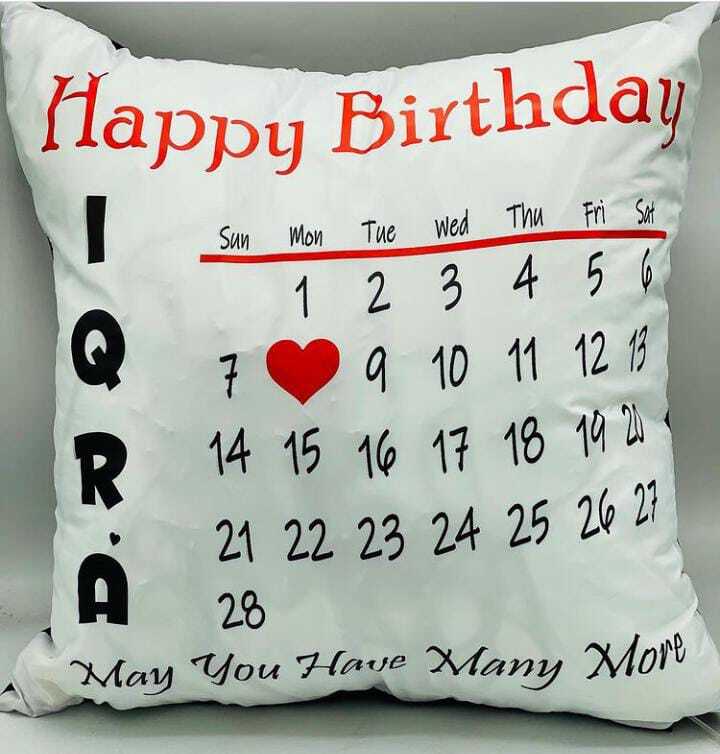 Customized Calendar Cushion with Name and Photo Stylish Design Premium Quality Pillow Cover