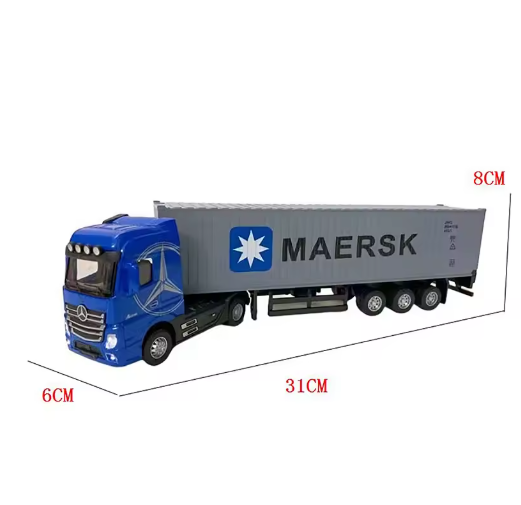 1/50 Simulation Large Truck Toy Car Model Alloy Diecast Transport Container Vehicle Car For Boy Gifts with Sound Light Pull Back view 6