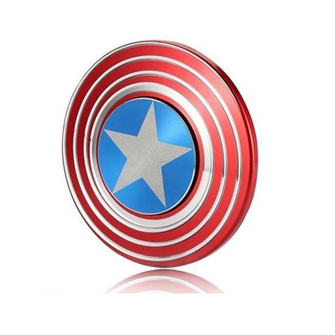Random Character Marvel Fidget Spinner Vertigo Shield Stress Relief Toy Fidget American Captain Fingertip Gyro Shield Alloy Gyro Spinner Decompression Toy Fidget Spinner Hobbies For Adults- Red Captain America | Buy2Enjoy