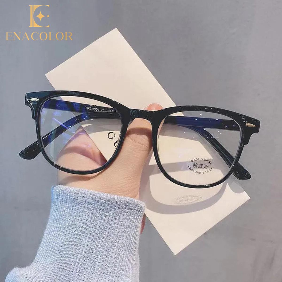 Anti-blue Light Glasses Retro Women Square Frames Flat Light Glasses Blue Computer Goggles